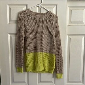 Wallace Brand Two-Tone Knit Sweater - Tan and Yellow